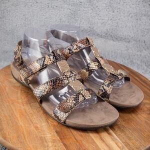 Vionic Rest Amber Natural Beige Snake Sandals in Size 11